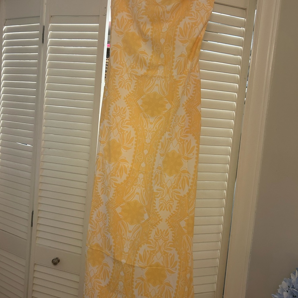 Elegant Yellow Floral Dress